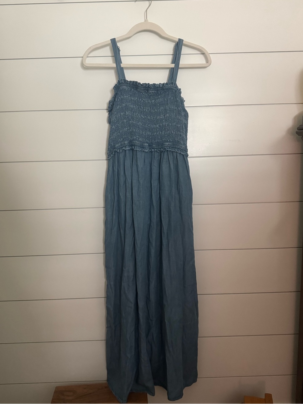 Target Blue Smocked Maxi Dress